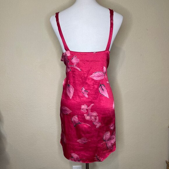 Vanity Fair Vintage 80's Floral Silky Poly Bow Accent Lingerie Slip Robe Set L - Picture 6 of 13